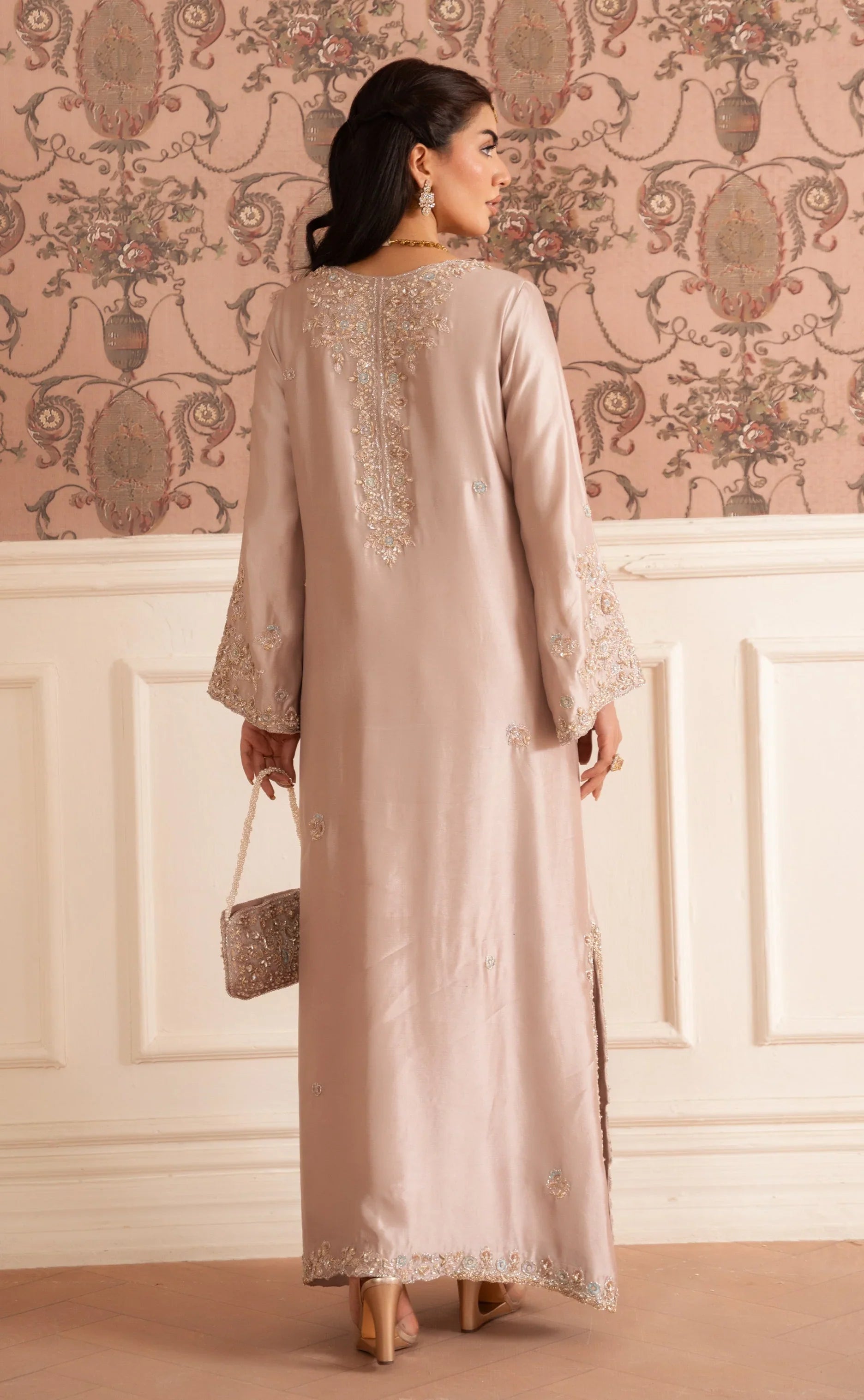 Blush Pink Kaftan Suit – Pure Sheesha Silk