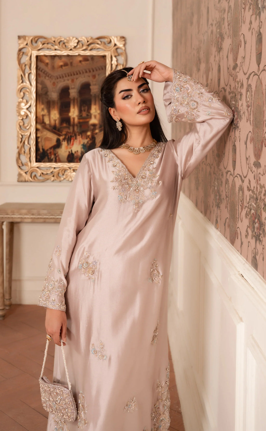 Blush Pink Kaftan Suit – Pure Sheesha Silk