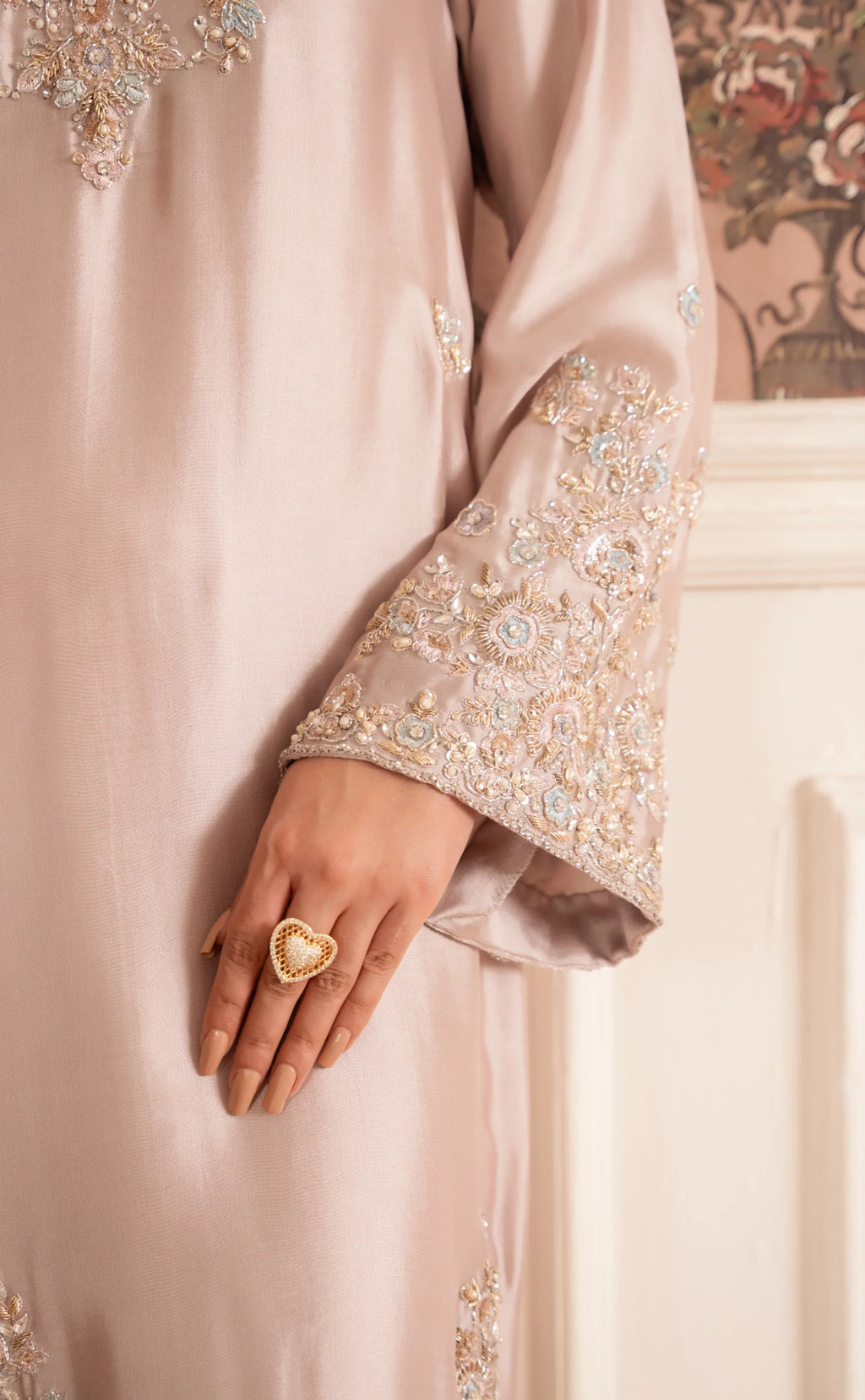 Blush Pink Kaftan Suit – Pure Sheesha Silk