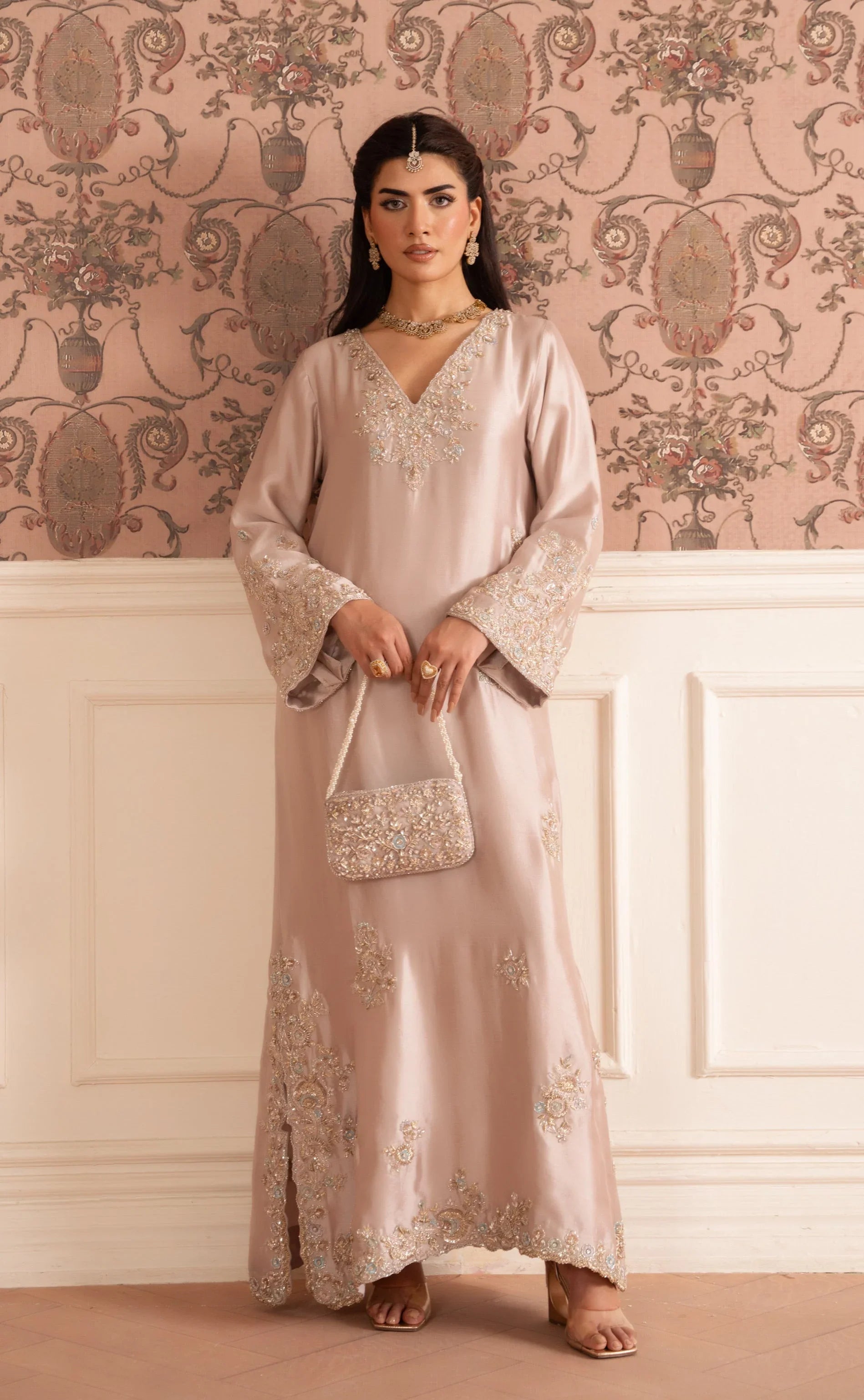 Blush Pink Kaftan Suit – Pure Sheesha Silk