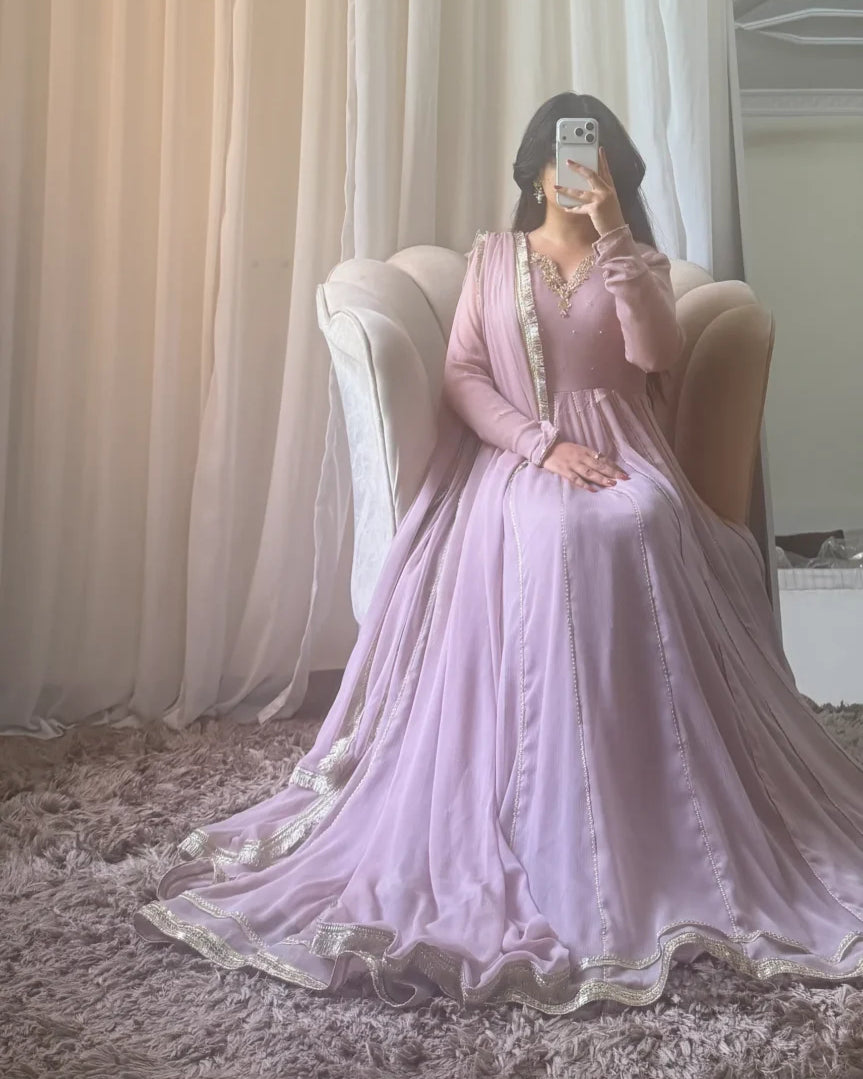 Blush Bloom Chiffon Frock