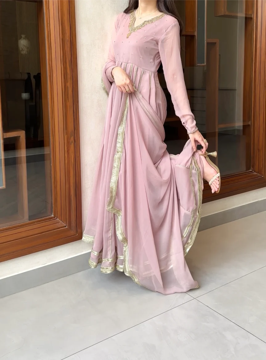Blush Bloom Chiffon Frock