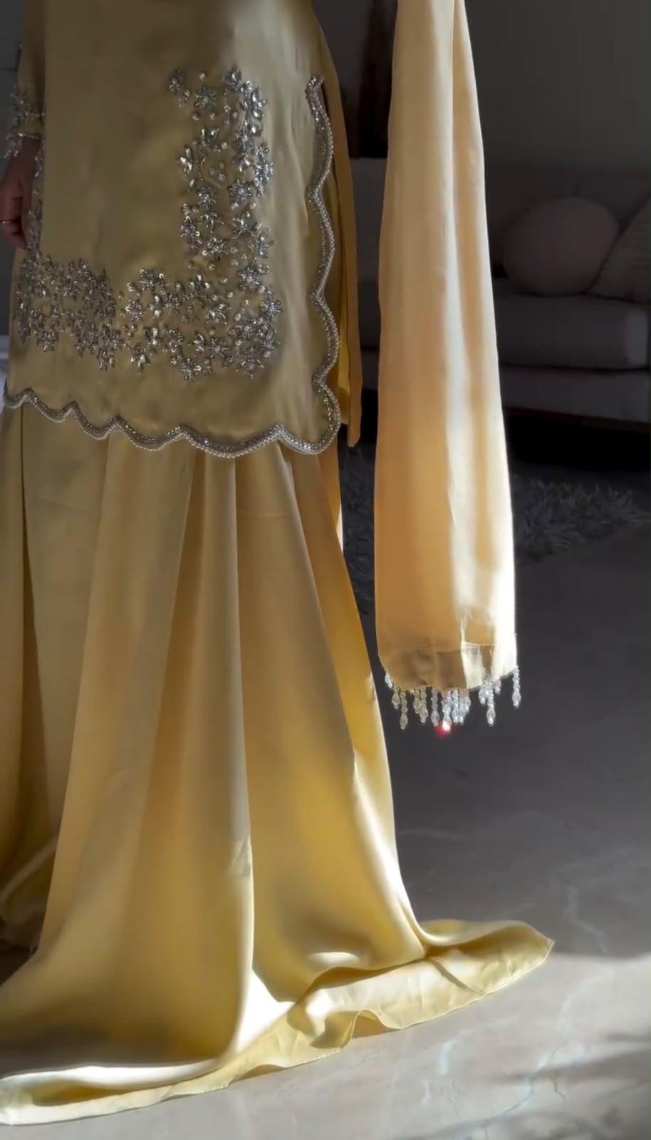 Lemon Pearl — Handcrafted 3-Piece Sharara Set