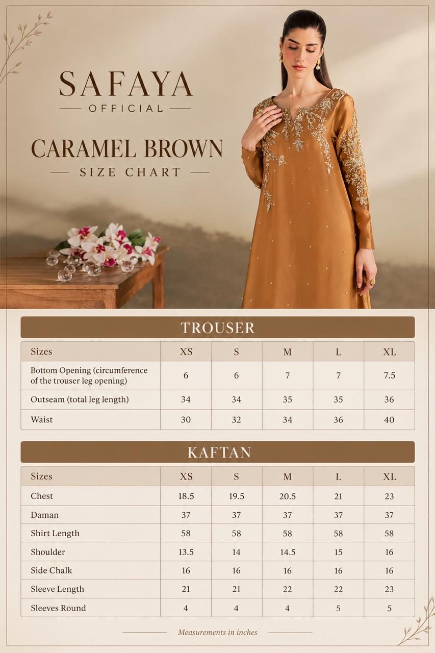 Caramel Gold Shisha Silk Kaftan – 3 Piece